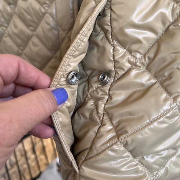 🔥BURBERRY 🔥AUTHENTIC HEATHFIELD FRINTON KNIT CUFFSS QUILTED TAN COLOR JACKET - Picture 10 of 16